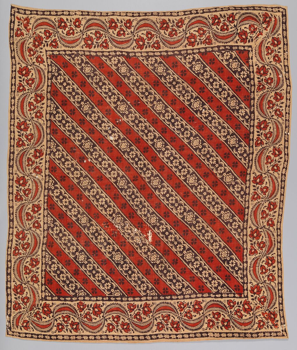 Man's handkerchief, Silk, Indian, for British market 