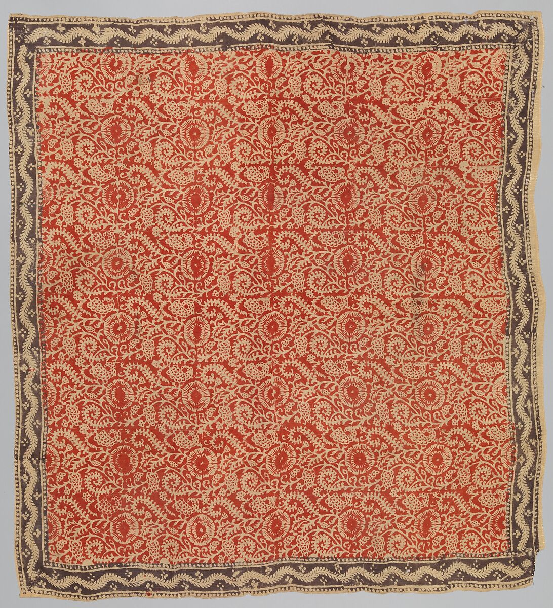 Man's handkerchief, Silk, Indian, for British market 