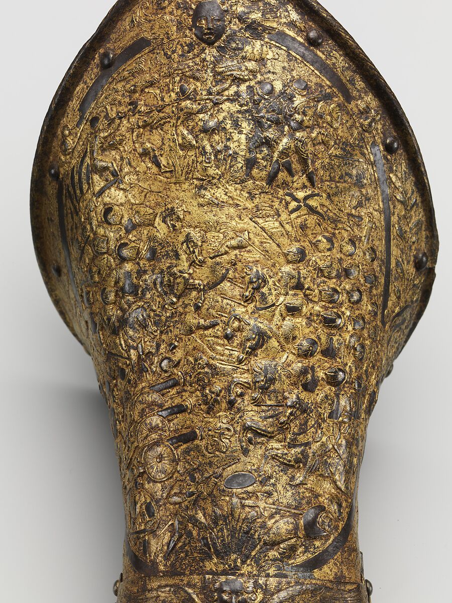 Pair of Gauntlets, Steel, gold, French 