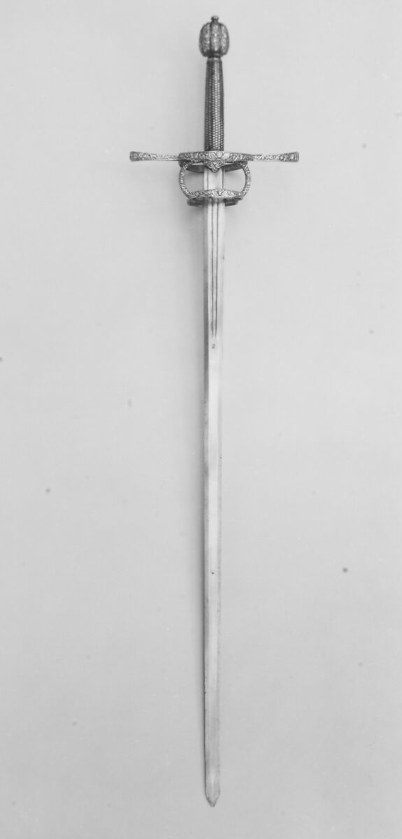 Broadsword, Steel, silver, wood, Northern European, possibly Switzerland 