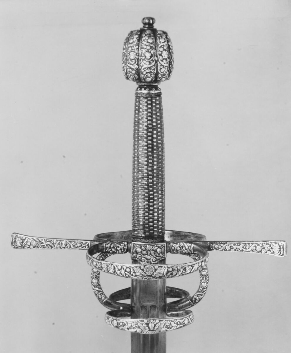 Broadsword, Steel, silver, wood, Northern European, possibly Switzerland