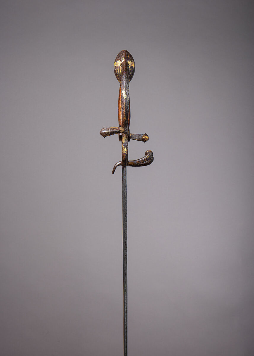 Rapier of Emperor Charles V (1500–1558), Francesco Negroli (Italian, Milan, ca. 1522–1600)  , and his brothers, Steel, gold, silver, wood, Italian, Milan