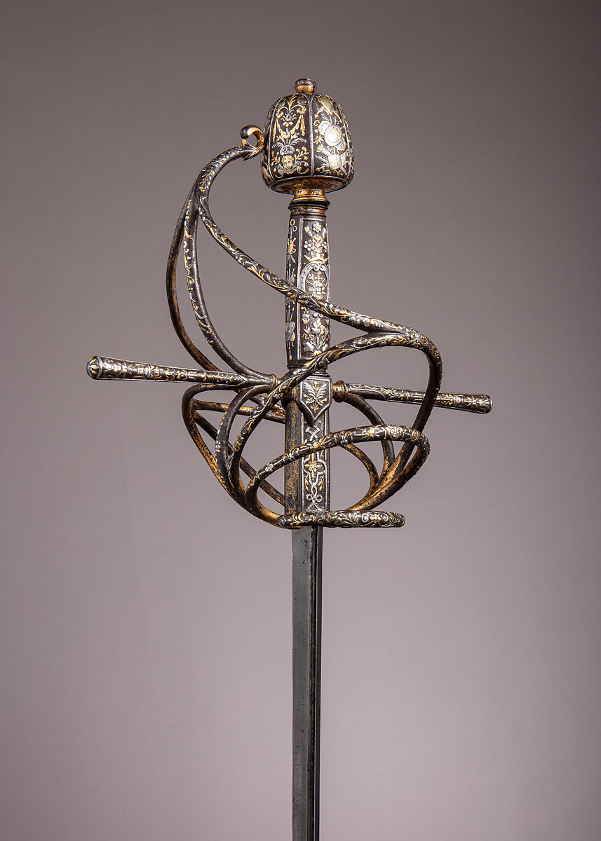 Decoration attributed to Gasparo Mola, Rapier with Scabbard, French or  Italian