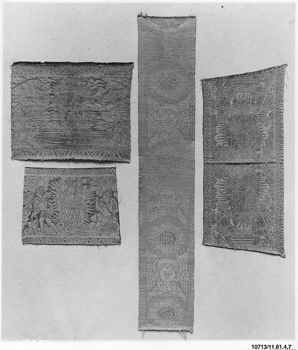 Orphrey, Silk, metal thread and linen, Italian, Florence