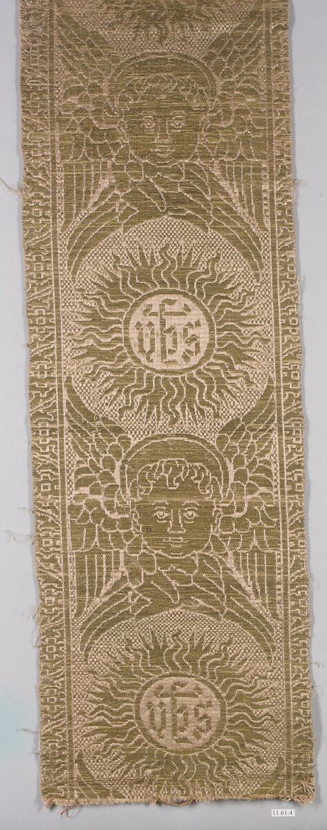 Orphrey, Silk, metal thread and linen, Italian, Florence