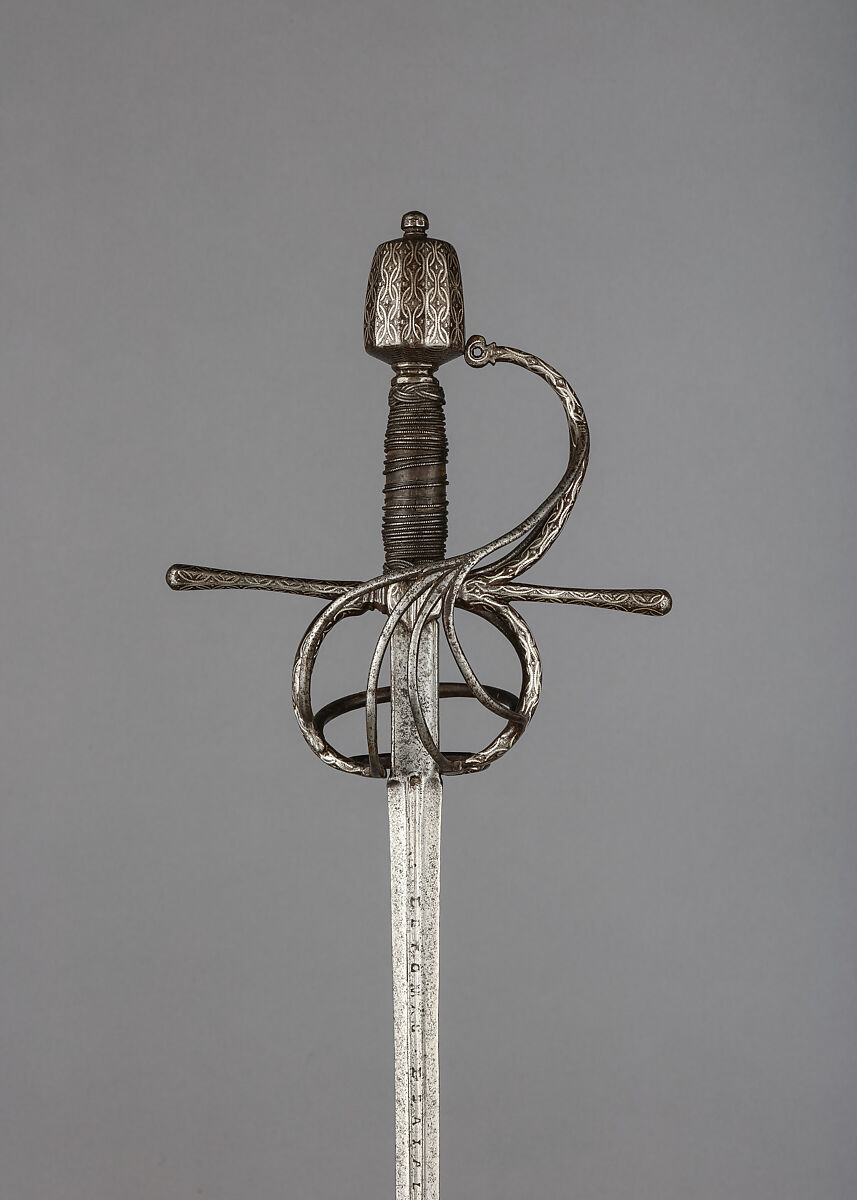 Rapier, Thomas de Aiala (Spanish), Steel, silver, Italian; blade, Spanish