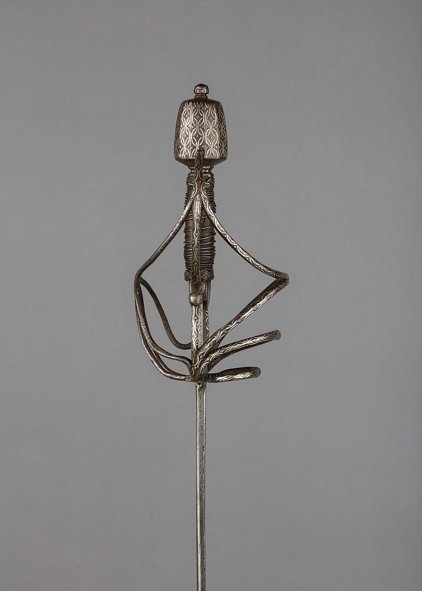 Rapier, Thomas de Aiala (Spanish), Steel, silver, Italian; blade, Spanish