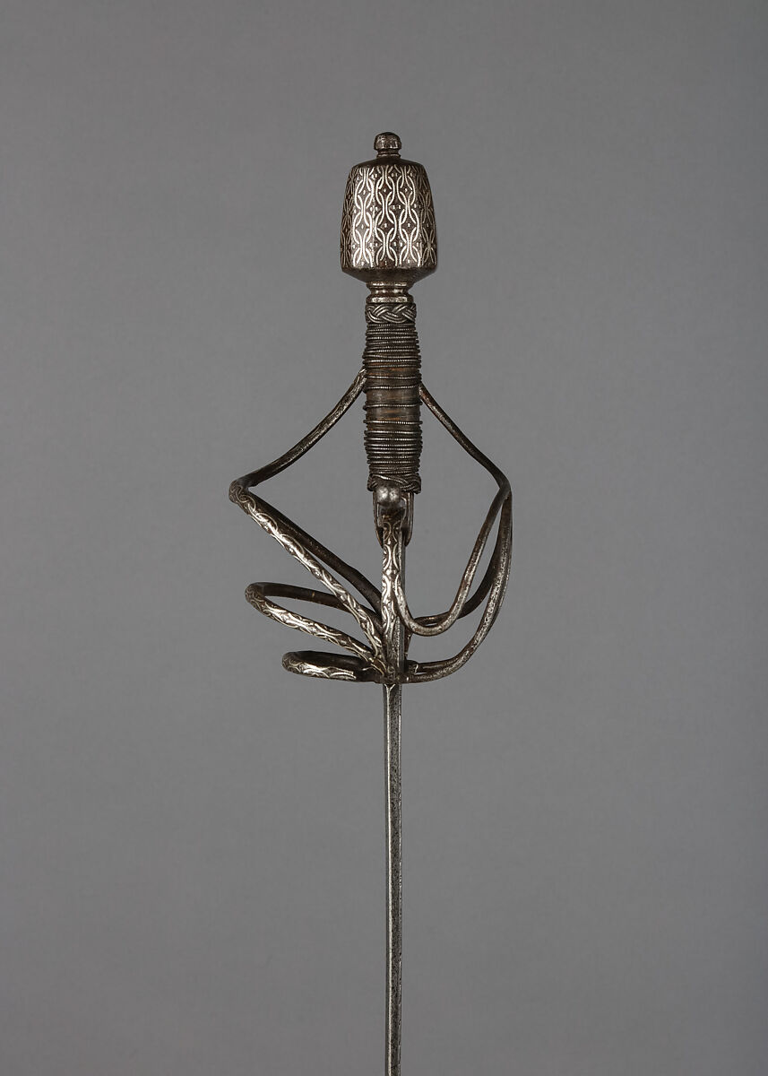 Rapier, Thomas de Aiala (Spanish), Steel, silver, Italian; blade, Spanish