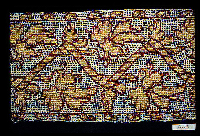 Band, Embroidered net, buratto, silk, Italian 