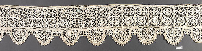 Fragment, Bobbin lace, Italian, Genoa 