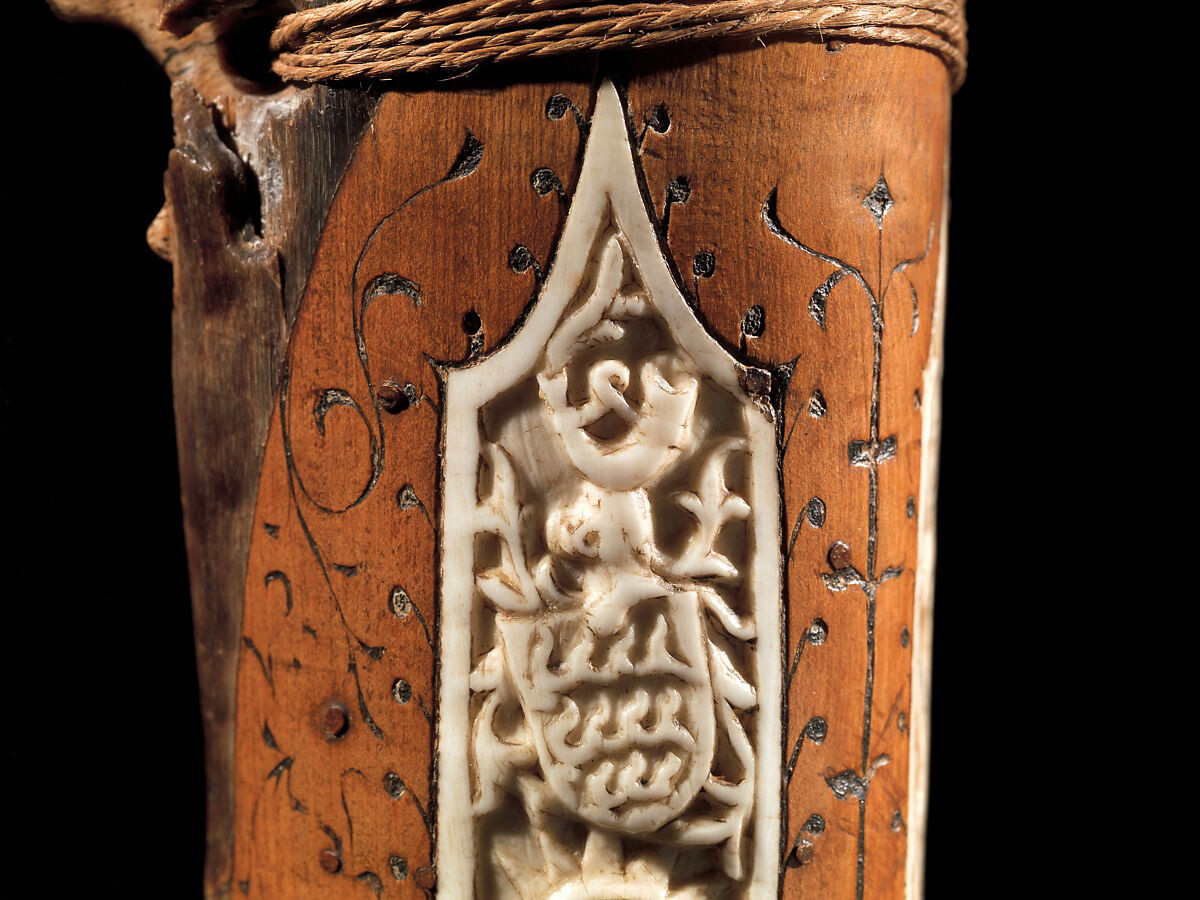 Crossbow of Count Ulrich V of Württemberg (1413–1480), Attributed to Heinrich Heid von Winterthur (probably Swiss, active Stuttgart, recorded 1453–1460), Wood (European hornbeam), horn, animal sinew, staghorn, birch bark, iron alloy, copper alloy, pigment, German, probably Stuttgart