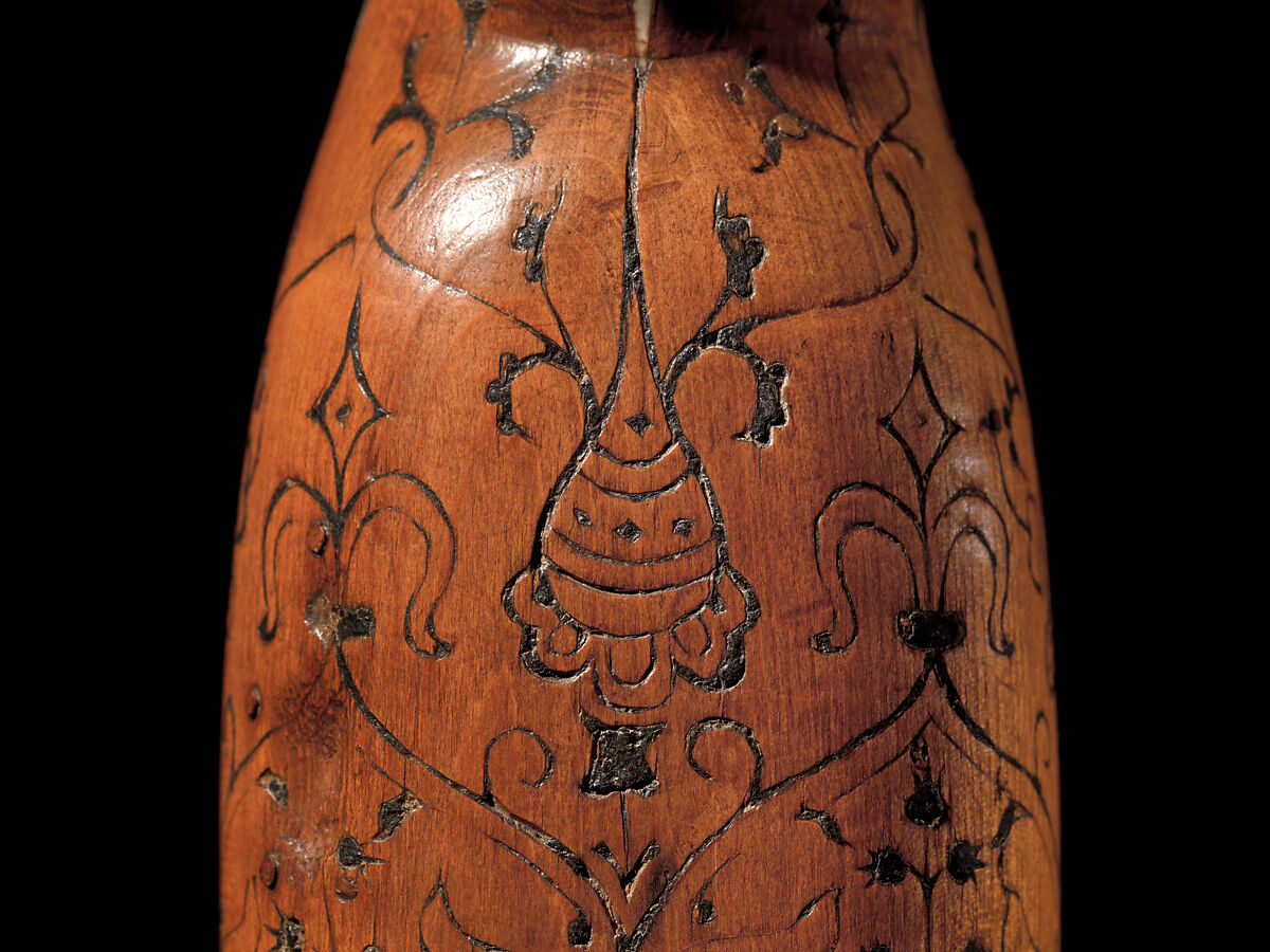 Crossbow of Count Ulrich V of Württemberg (1413–1480), Attributed to Heinrich Heid von Winterthur (probably Swiss, active Stuttgart, recorded 1453–1460), Wood (European hornbeam), horn, animal sinew, staghorn, birch bark, iron alloy, copper alloy, pigment, German, probably Stuttgart