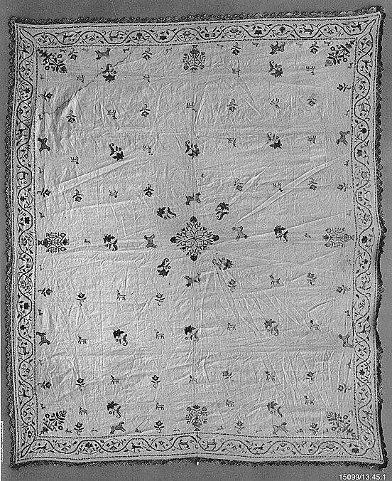 Cover, Silk on linen, Spanish