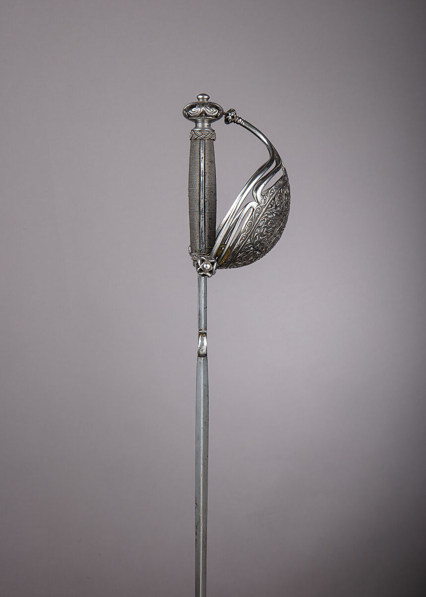 Parrying Dagger with Scabbard, Steel, iron, leather, Italian, probably Naples