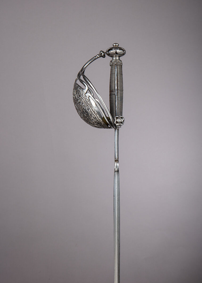 Parrying Dagger with Scabbard, Steel, iron, leather, Italian, probably Naples