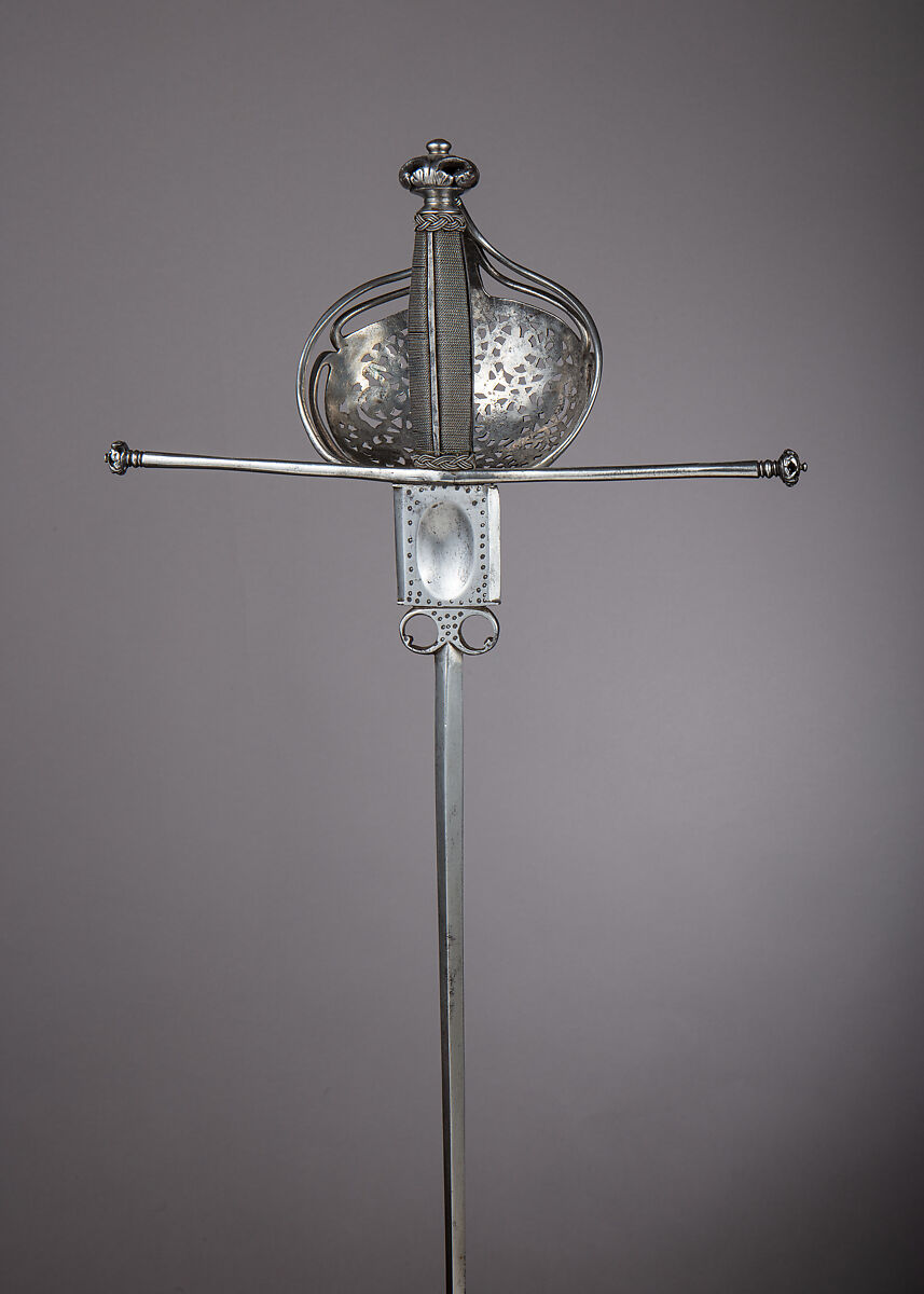 Parrying Dagger with Scabbard, Steel, iron, leather, Italian, probably Naples