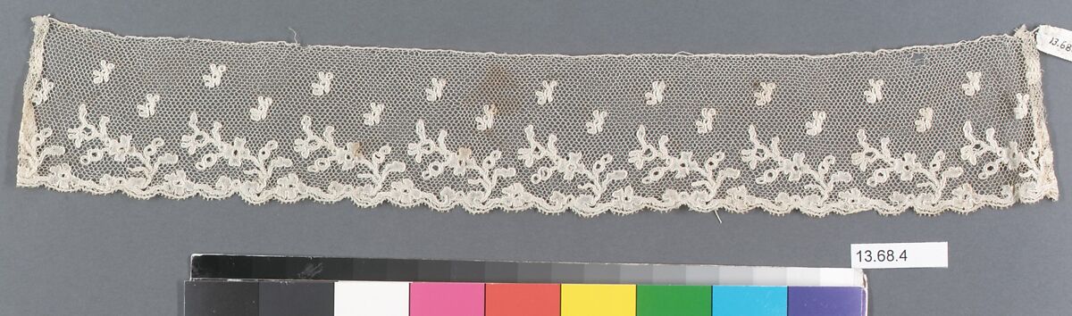 Fragment, Bobbin lace, British, Buckinghamshire