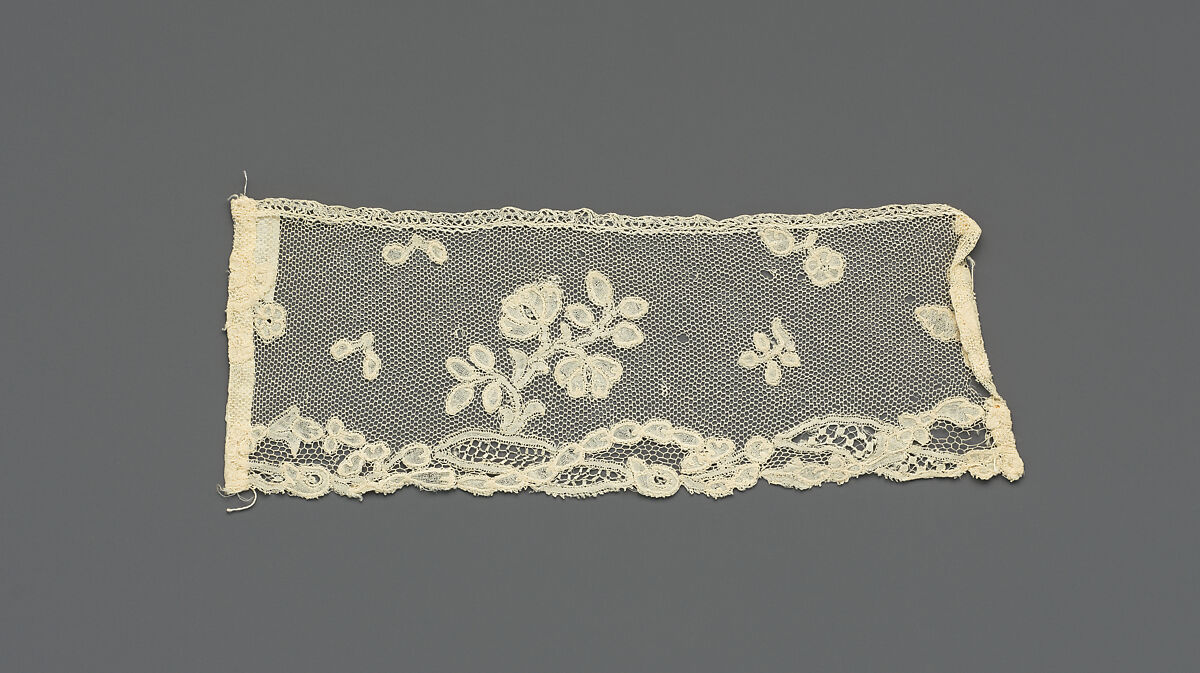 Fragment, Bobbin lace, British, Buckinghamshire