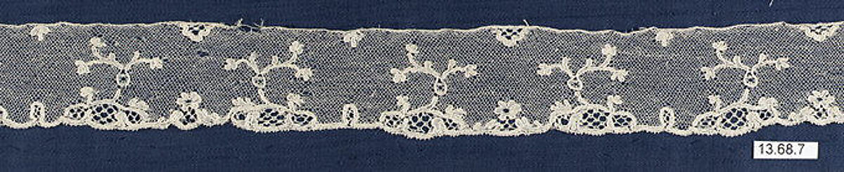 Fragment, Bobbin lace, British, Buckinghamshire 