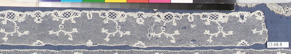 Fragment, Bobbin lace, British, Buckinghamshire