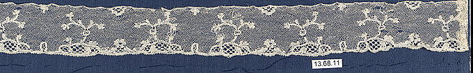 Fragment, Bobbin lace, British, Buckinghamshire 