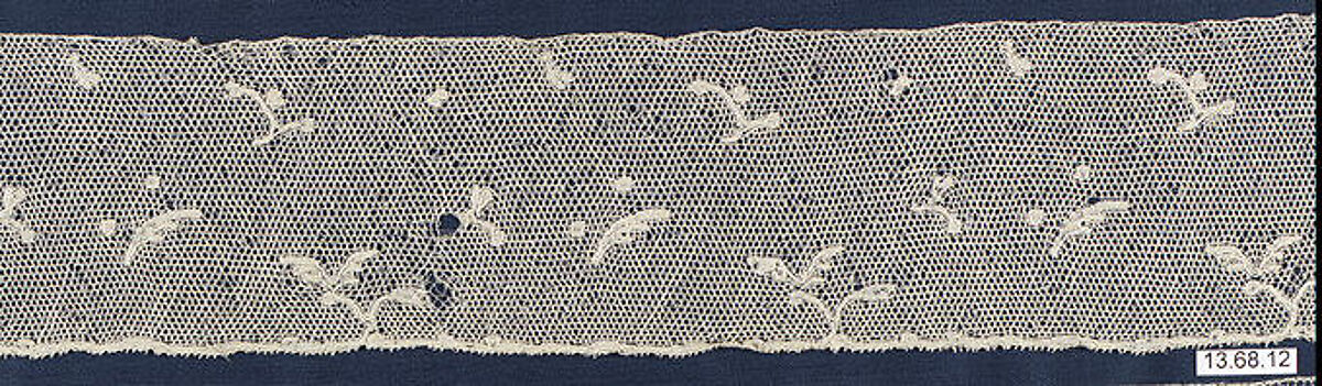 Fragment, Bobbin lace, British, Buckinghamshire 