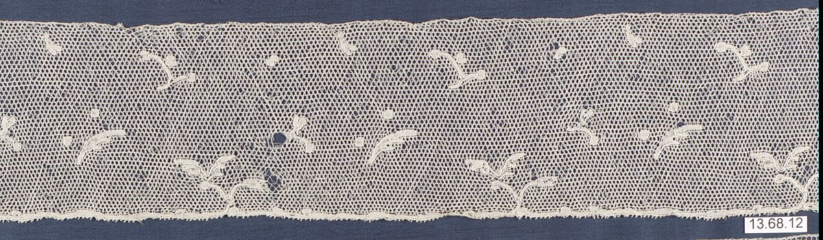 Fragment, Bobbin lace, British, Buckinghamshire