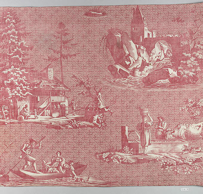 Swiss scenes, Oberkampf Manufactory (French, active 1760–1843), Cotton, French, Jouy-en-Josas 
