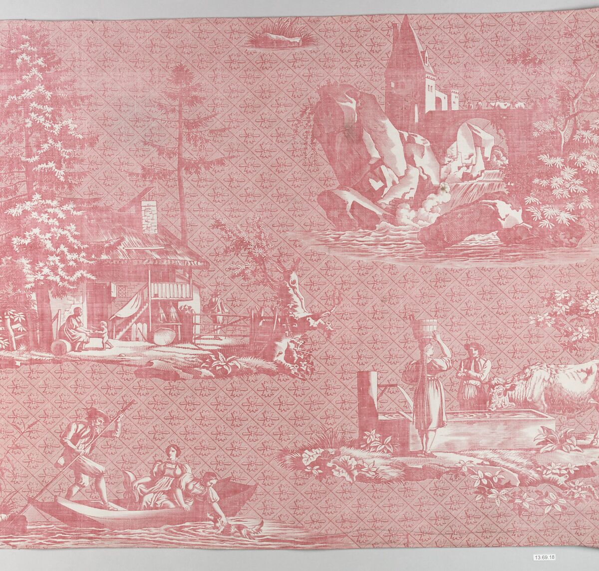 Swiss scenes, Oberkampf Manufactory (French, active 1760–1843), Cotton, French, Jouy-en-Josas