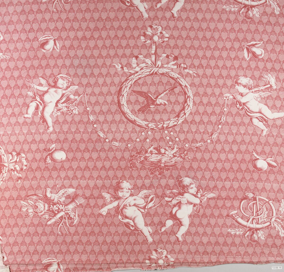 Fragment, Oberkampf Manufactory (French, active 1760–1843), Cotton, French, Jouy-en-Josas