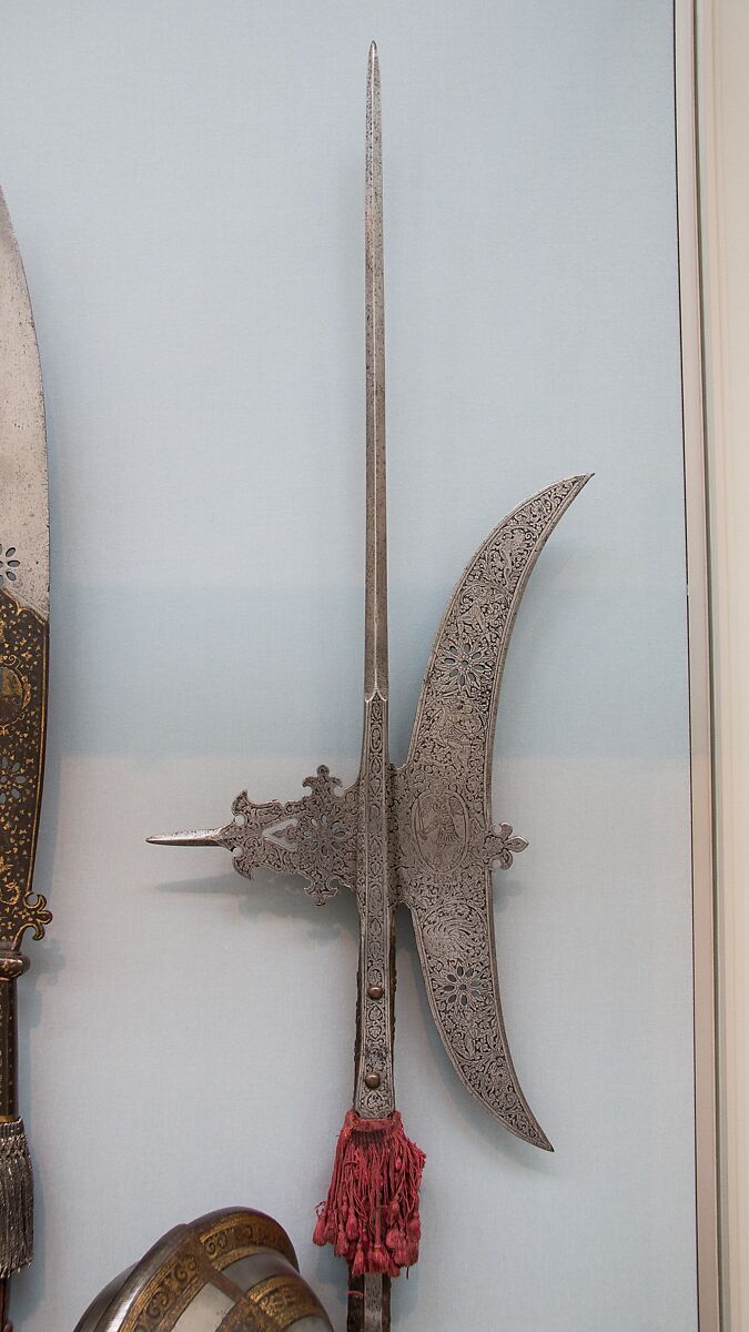 Halberd, Steel, wood, textile, Italian 