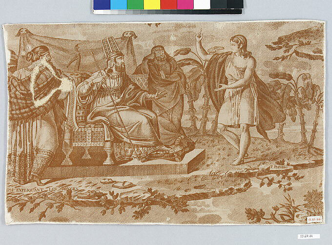 Joseph interpreting Pharoah's dreams from the Story of Joseph, F. Pieters, Cotton, French, Rouen 