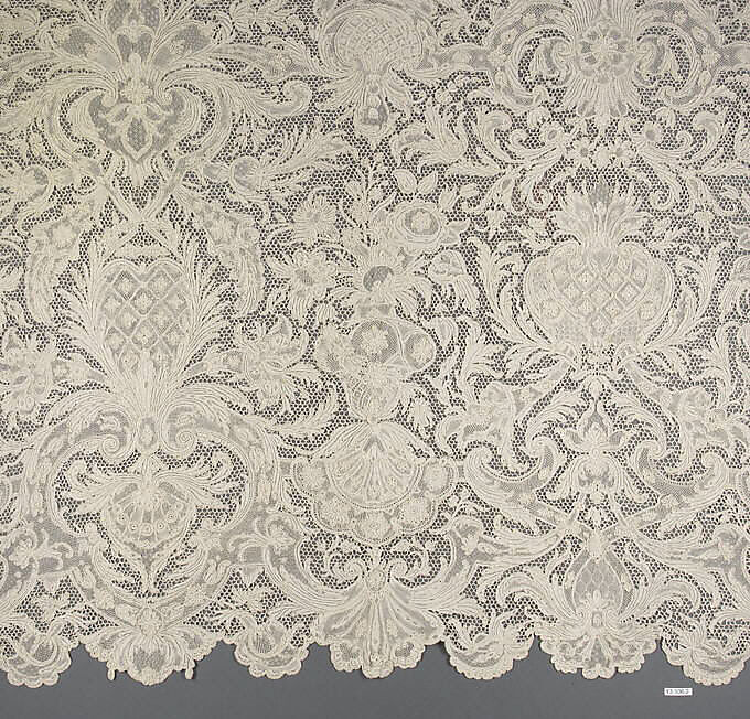 Panel, Needle lace, Italian, Burano 
