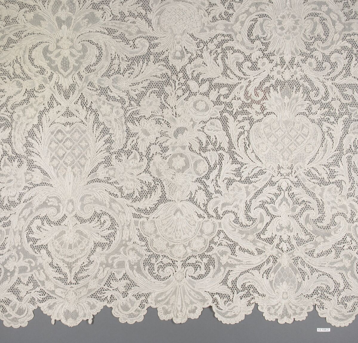 Panel, Needle lace, Italian, Burano