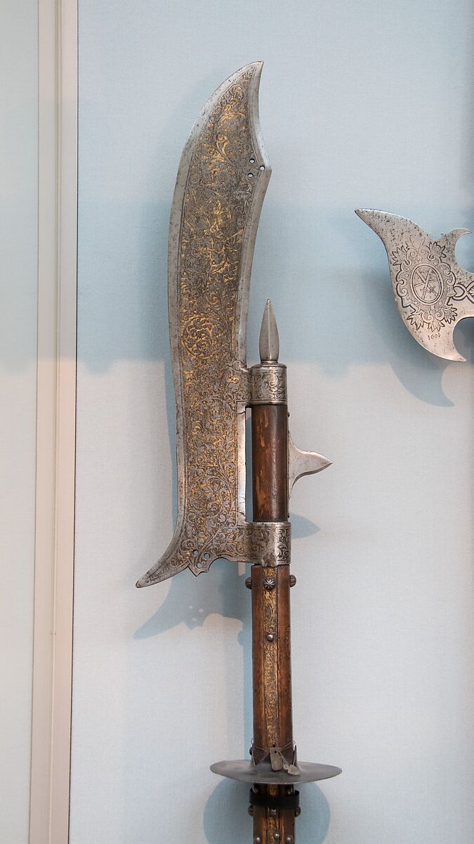 Glaive, probably of August I of Saxony (reigned 1553–86), Steel, wood, gold, German 