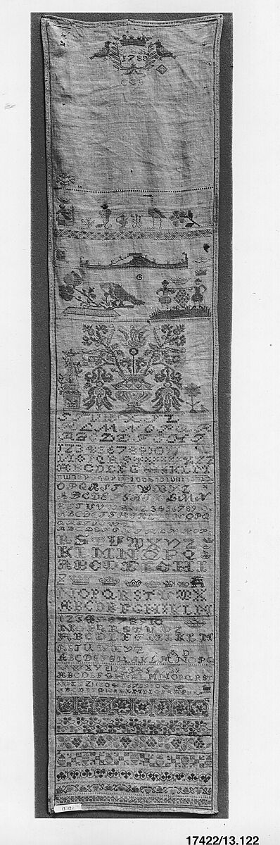 Sampler, Silk on canvas, Austrian 