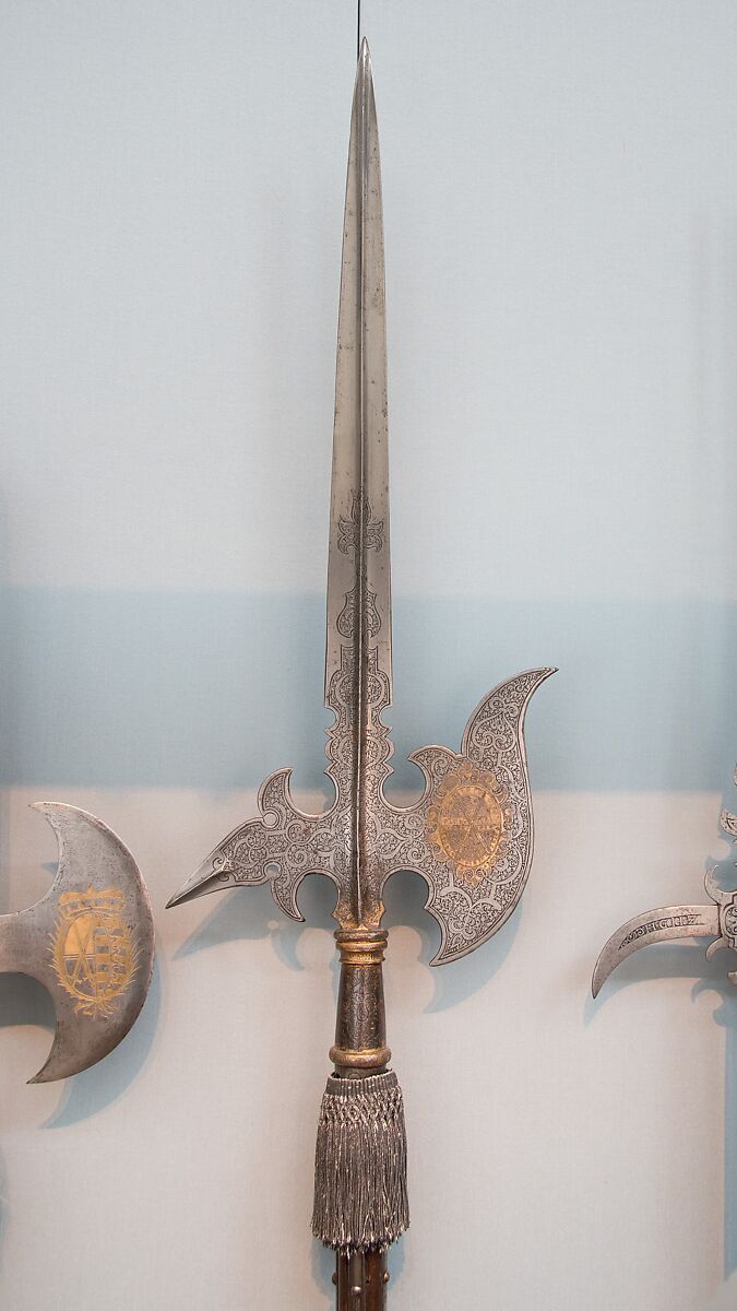 Halberd of Christian I of Saxony (reigned 1586–91), Steel, gold, wood, German 