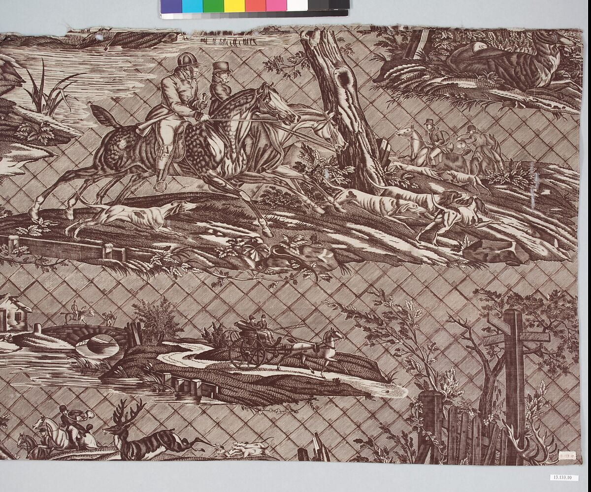 Route to Jouy, Adapted from a design by Horace Vernet (French, Paris 1789–1863 Paris), Cotton, probably French