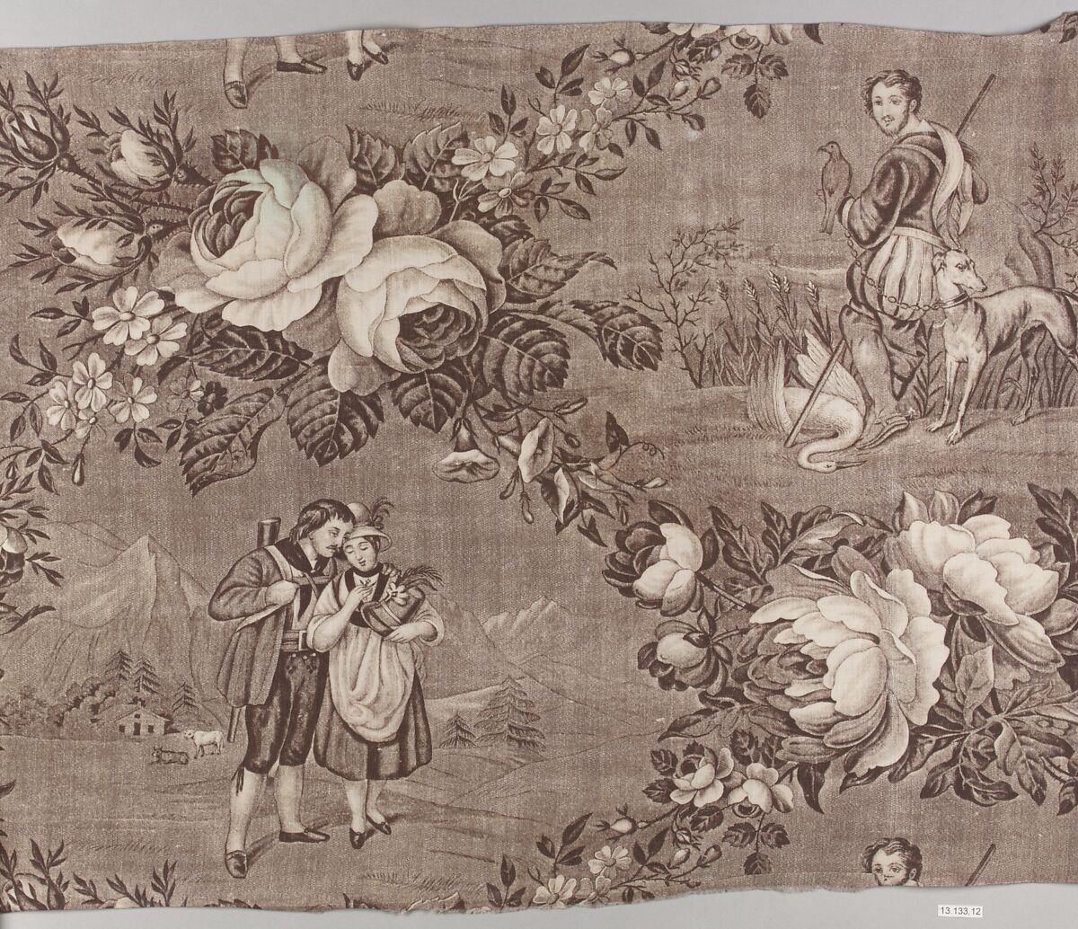 Pictorial print, Cotton, French, Alsace