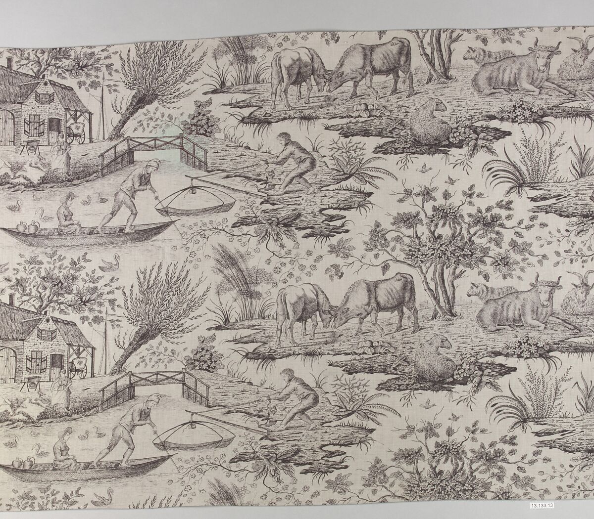 Pictorial print, Cotton, French, Alsace