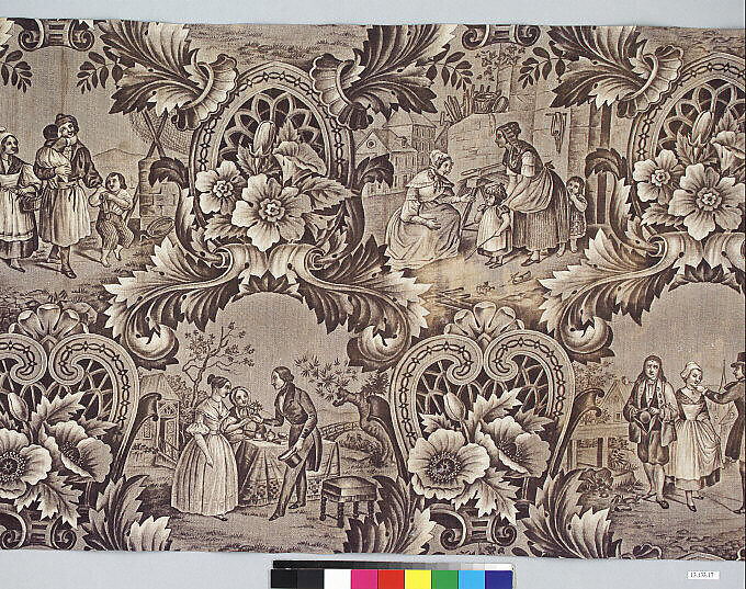 Pictorial print, Cotton, French, Alsace 