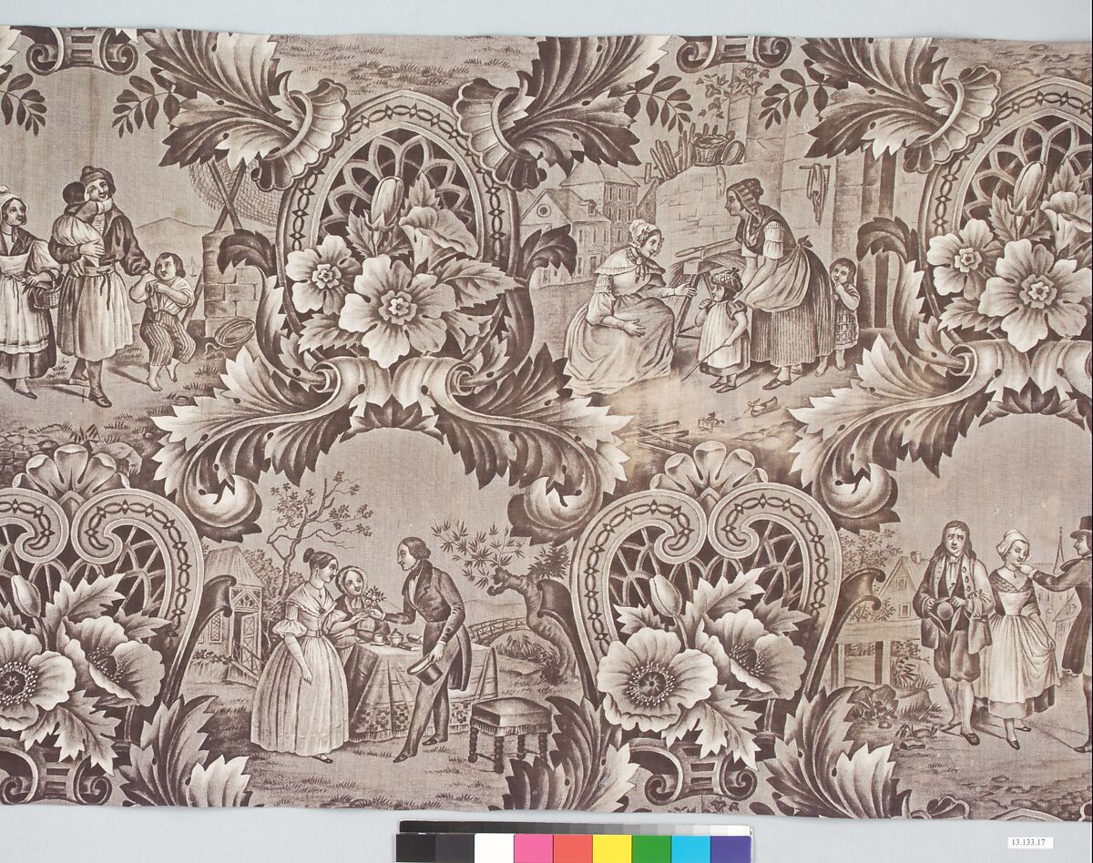 Pictorial print, Cotton, French, Alsace