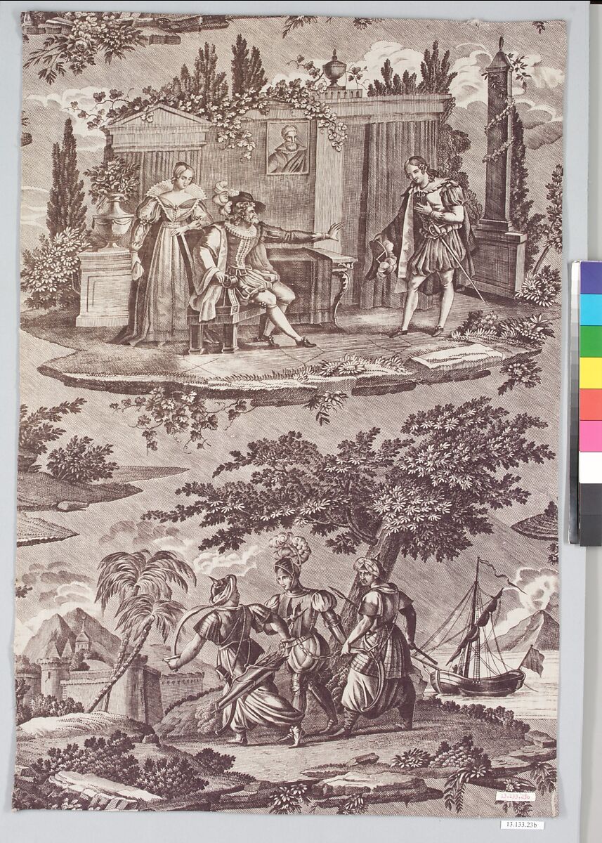 Scenes from a romance, Cotton, French, Nantes or Rouen