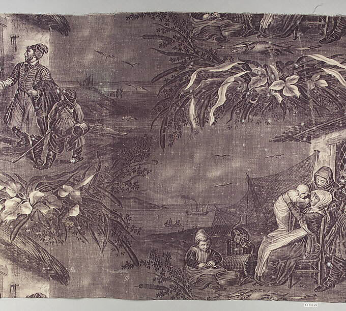 Pictorial print, Cotton, French, Alsace 