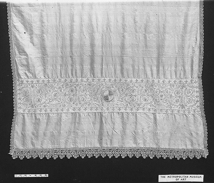 Cover (baptismal veil (?)), Silk and metal thread, Italian, Siena 
