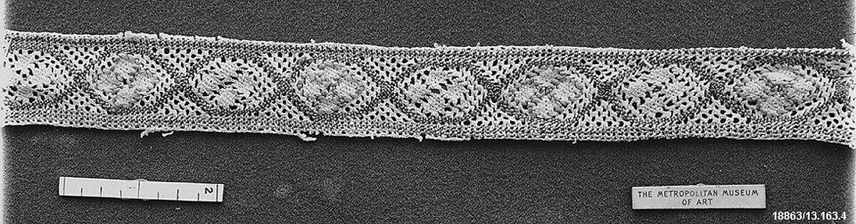Insertion, Linen and silk, bobbin lace, Greek, Crete 
