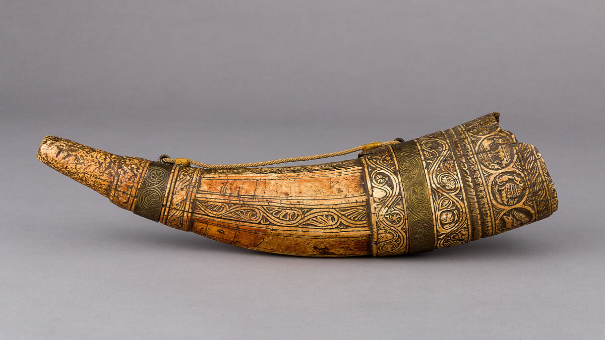 Oliphant (Hunting Horn), Ivory, copper alloy, possibly southern Italian 
