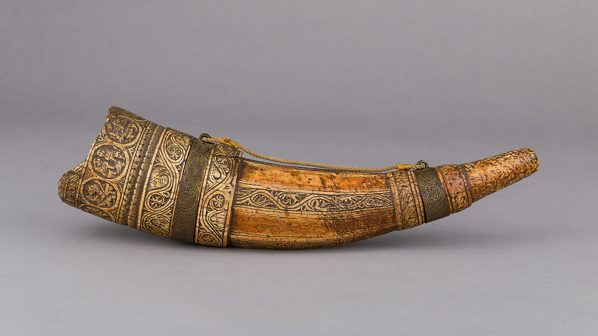 Oliphant (Hunting Horn), Ivory, copper alloy, possibly southern Italian