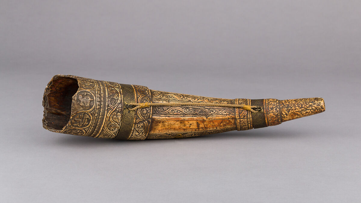 Oliphant (Hunting Horn), Ivory, copper alloy, possibly southern Italian