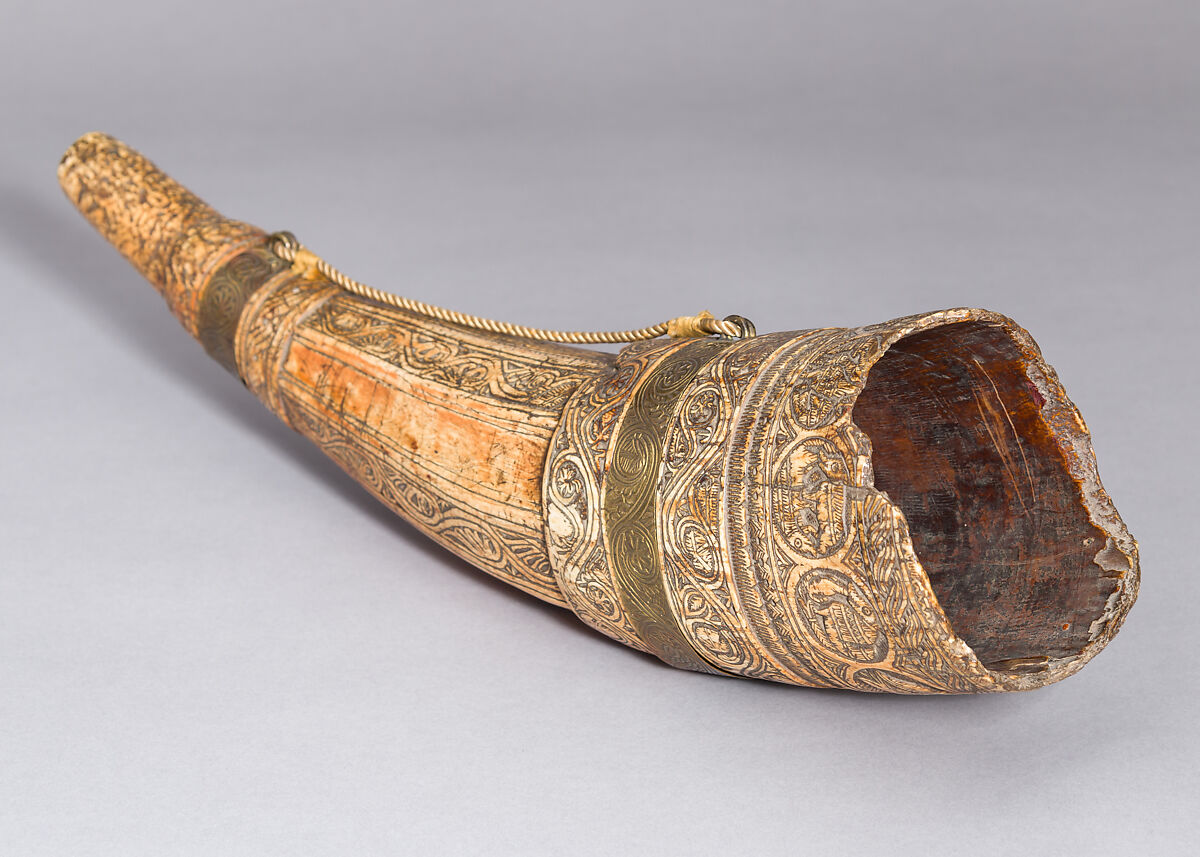 Oliphant (Hunting Horn), Ivory, copper alloy, possibly southern Italian